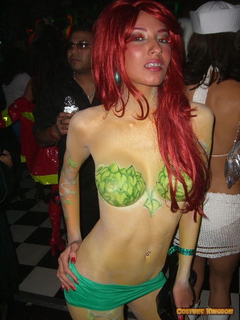 poison ivy costume makeup. Body Paint Poison Ivy Playmate